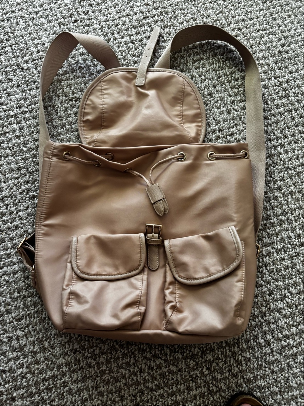 Year of Ours Taupe Tote-Style Backpack